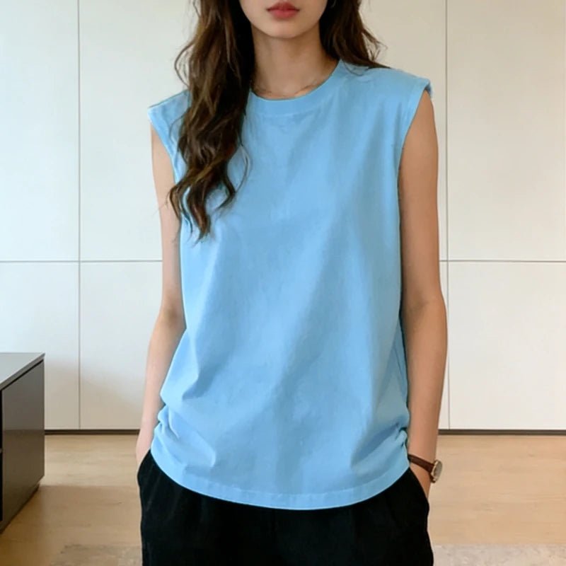 Classic Sleeveless Tank Top Relaxed Fit — Quiet Luxury Everyday - BaeSprout.com