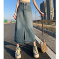 High - Waist Denim A - Line Skirt for Women - BaeSprout.com