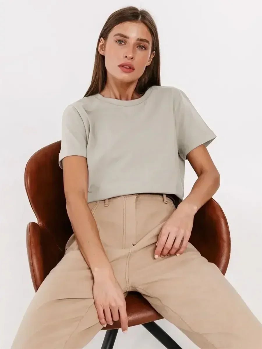 100% Cotton Oversized Basic Tee — Clean Girl Minimal - BaeSprout.com