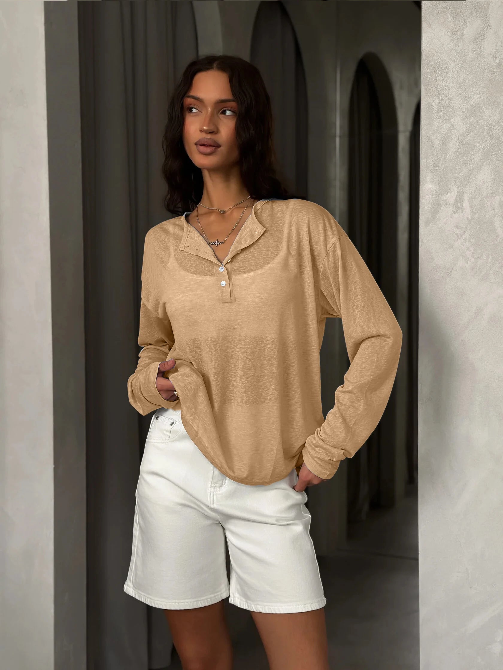 Soft Knit Long Sleeve Top Loose Fit — Pastel Casual - BaeSprout.com