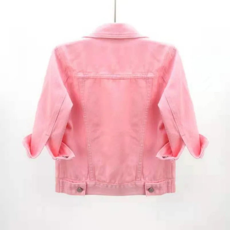 Colored Denim Jacket with Button Front — Y2K Casual Street - BaeSprout.com