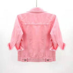 Colored Denim Jacket with Button Front — Y2K Casual Street - BaeSprout.com