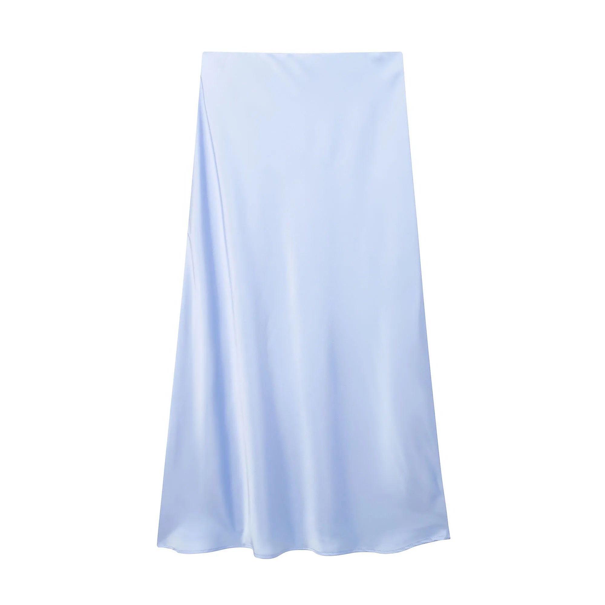 Satin Midi Skirt High Waist Flowy A - Line — Quiet Luxury Old Money Chic - BaeSprout.com