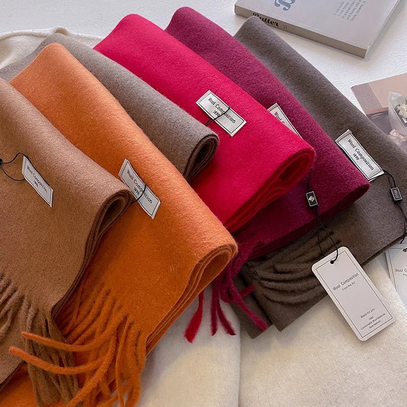 Cashmere Feel Tassel Scarf Oversized Wrap — Quiet Luxury Winter Essential - BaeSprout.com