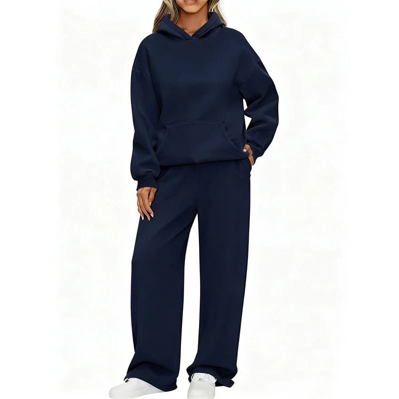 Pullover Hoodie Wide Leg Pants Set Two Piece — Clean Girl Soft Casual - BaeSprout.com