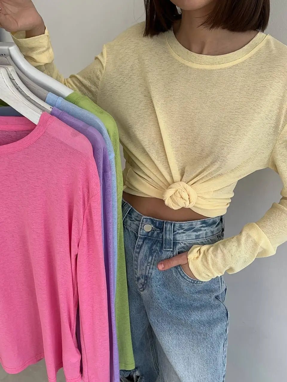 Soft Knit Long Sleeve Top Loose Fit — Pastel Casual - BaeSprout.com
