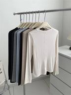 Silky Soft Long Sleeve Top with Slim Fit — Quiet Luxury Minimal - BaeSprout.com