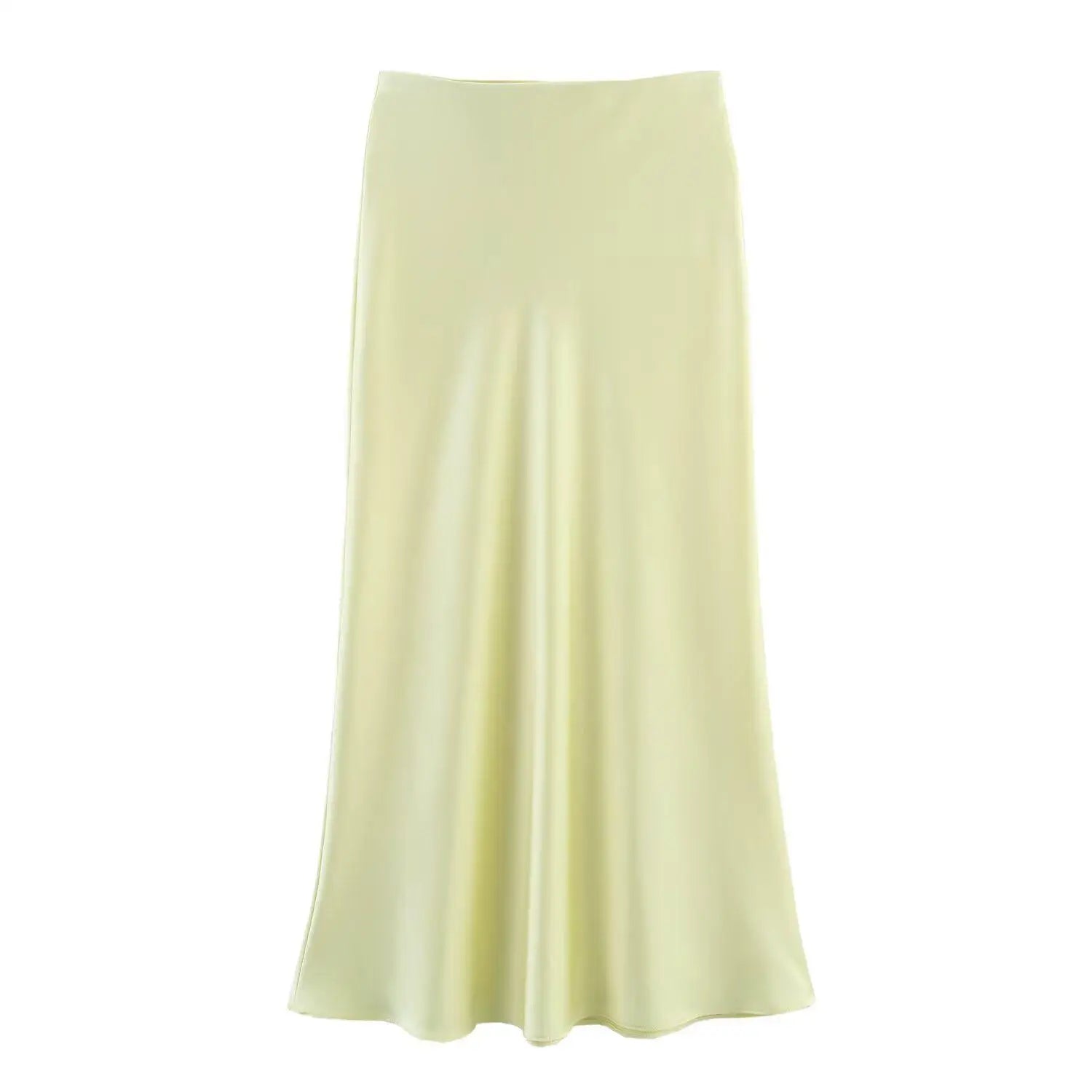 Satin Midi Skirt High Waist Flowy A - Line — Quiet Luxury Old Money Chic - BaeSprout.com