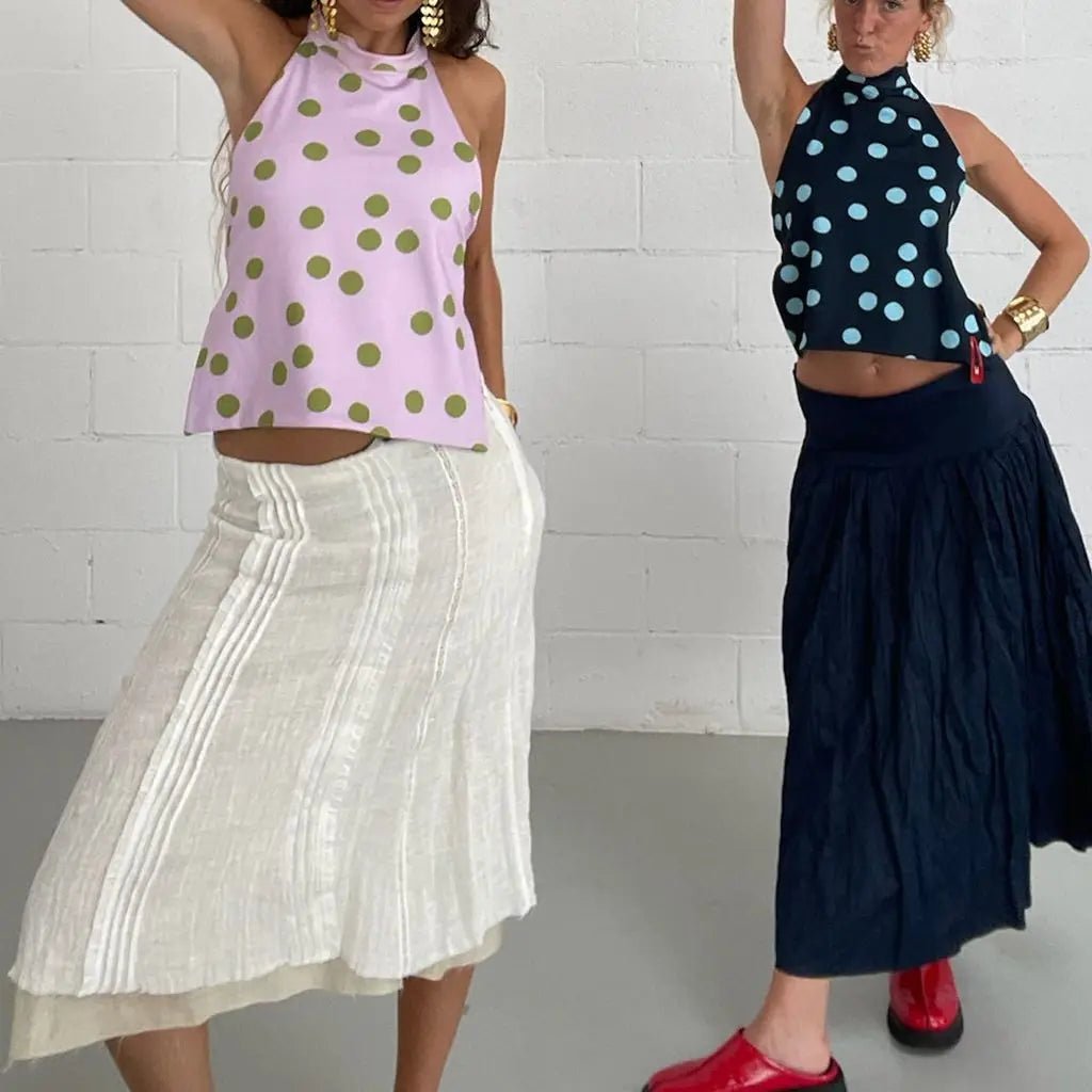 Women's Y2K Halter Neck Crop Top - BaeSprout.com