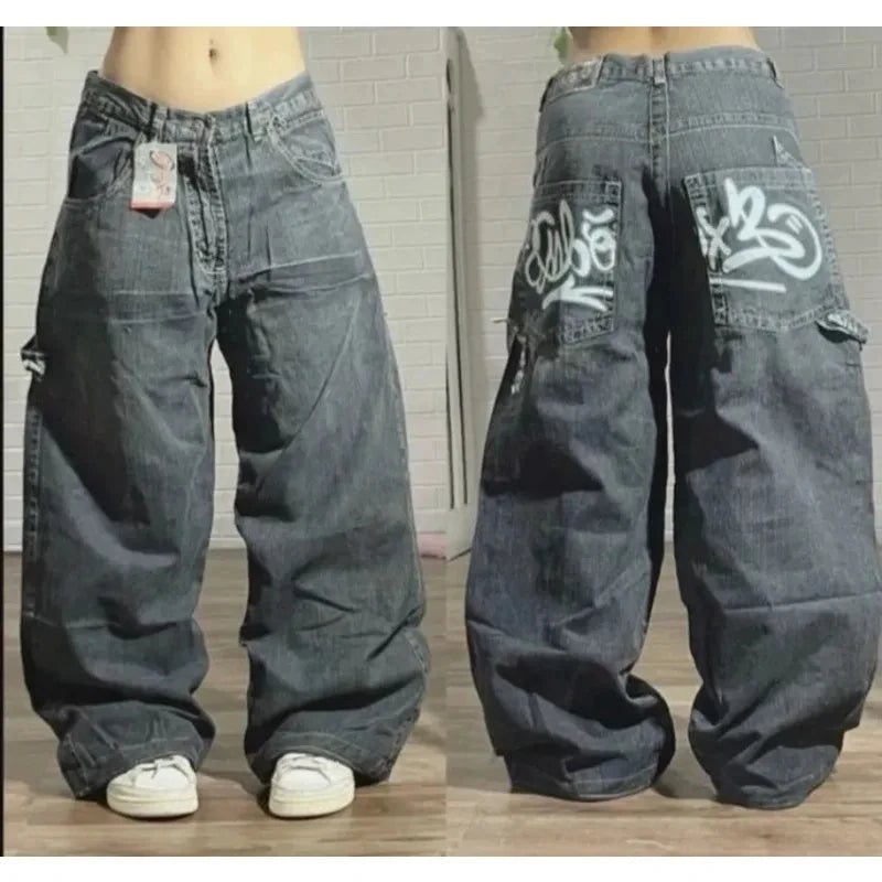 Y2K Streetwear Oversized Baggy Jeans - BaeSprout.com