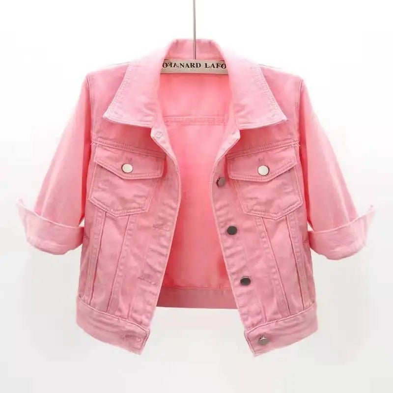 Colored Denim Jacket with Button Front — Y2K Casual Street - BaeSprout.com