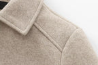 Cropped Zip - Up Jacket Collared Patch Pocket — Quiet Luxury Old Money - BaeSprout.com