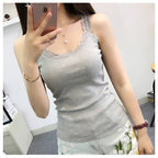 Lace Trim Sleeveless Tank Top - BaeSprout.com