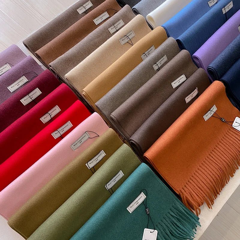 Cashmere Feel Tassel Scarf Oversized Wrap — Quiet Luxury Winter Essential - BaeSprout.com