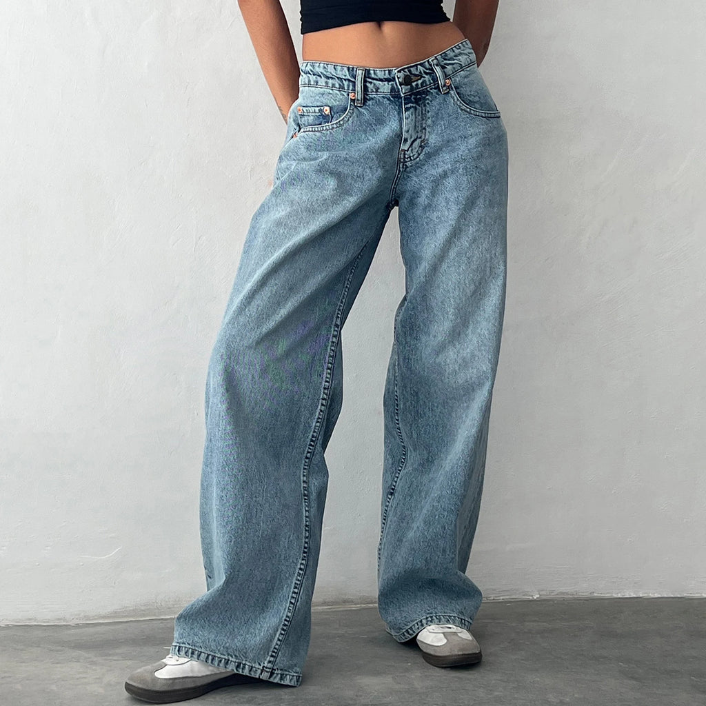 Low Rise Baggy Straight Leg Jeans — Y2K Boyfriend Street - BaeSprout.com