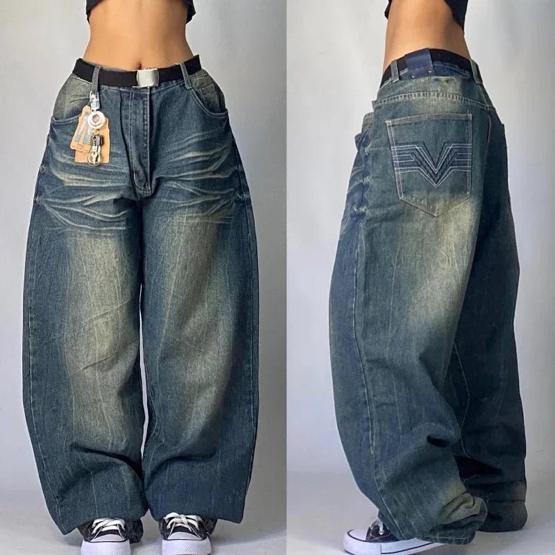 Y2K Streetwear Oversized Baggy Jeans - BaeSprout.com