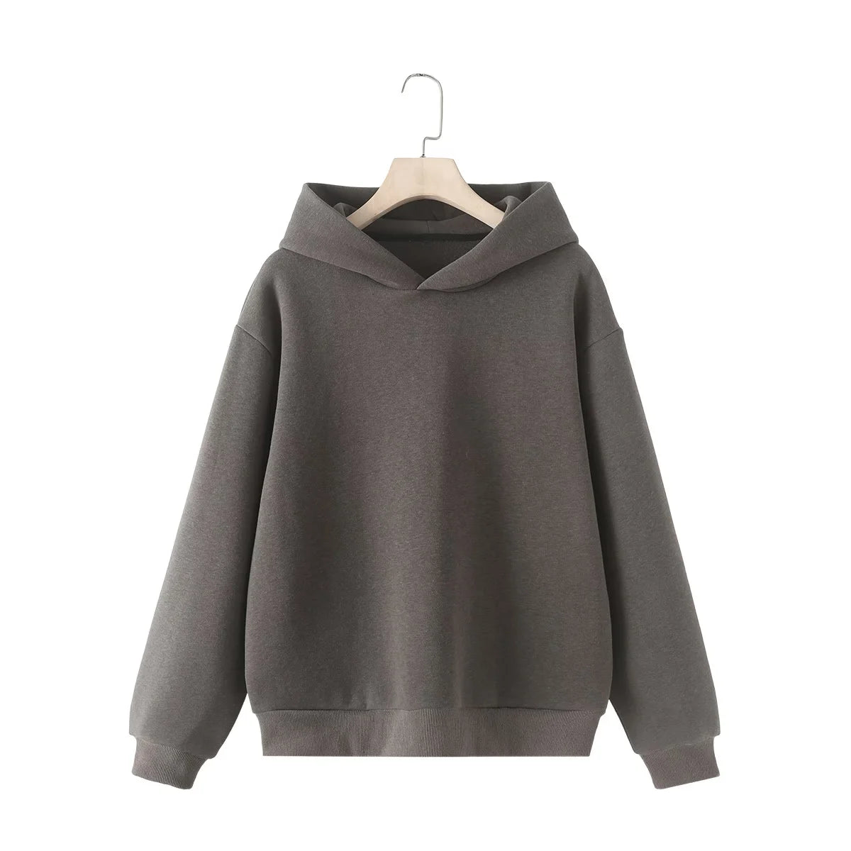 V - Neck Hoodie Wide Leg Pants Set Two Piece Fleece — Quiet Luxury Casual - BaeSprout.com