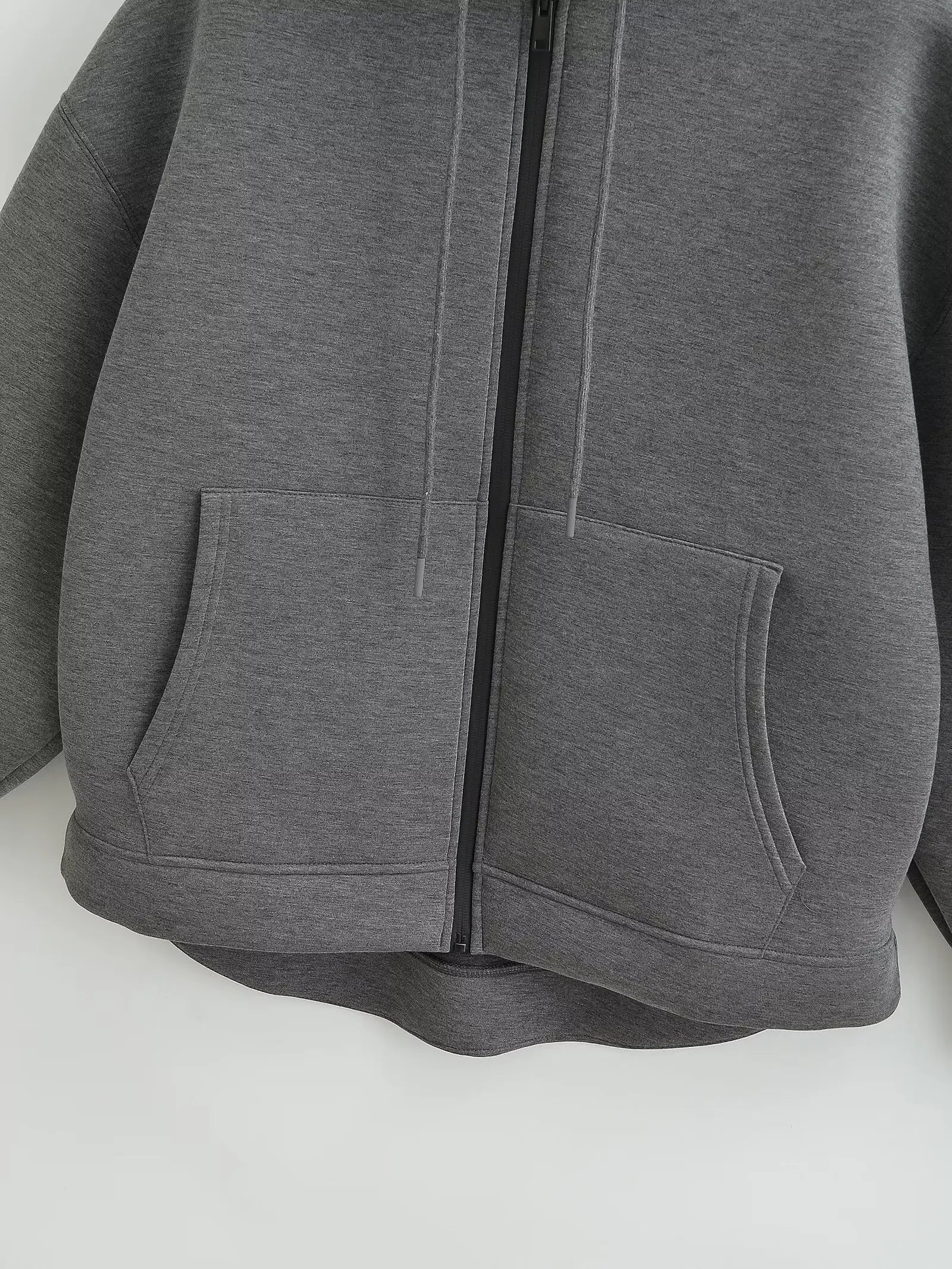 Oversized Zip - Up Hoodie Big Pocket Loose Fit — Clean Girl Y2K Essential - BaeSprout.com