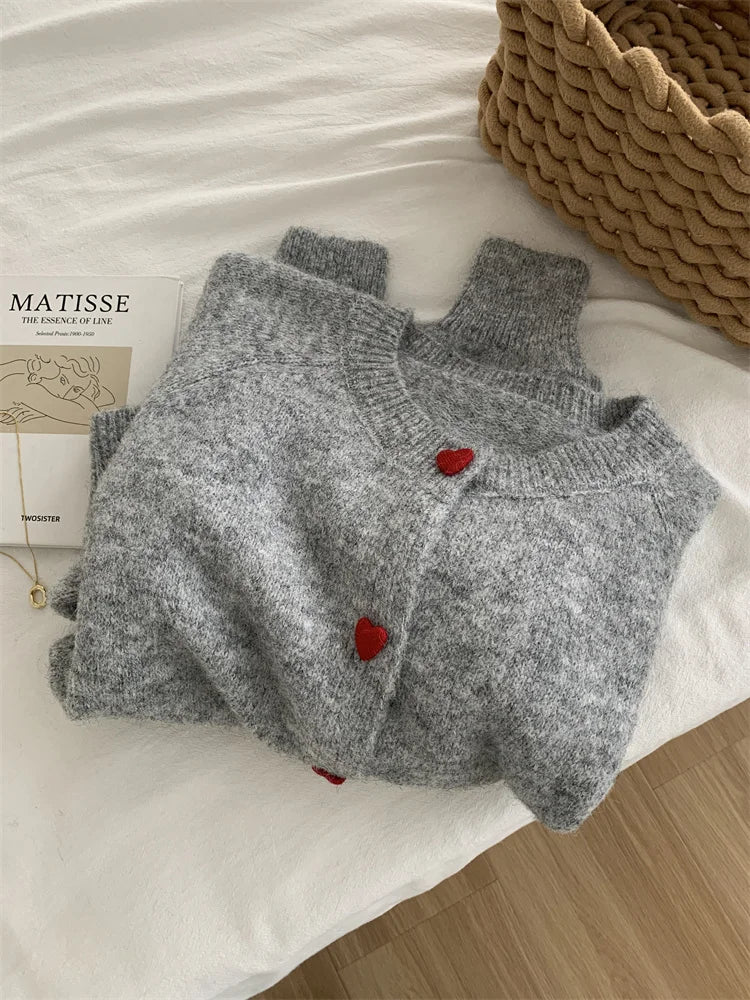 Deep Grey Wool Knitted Cardigan - BaeSprout.com