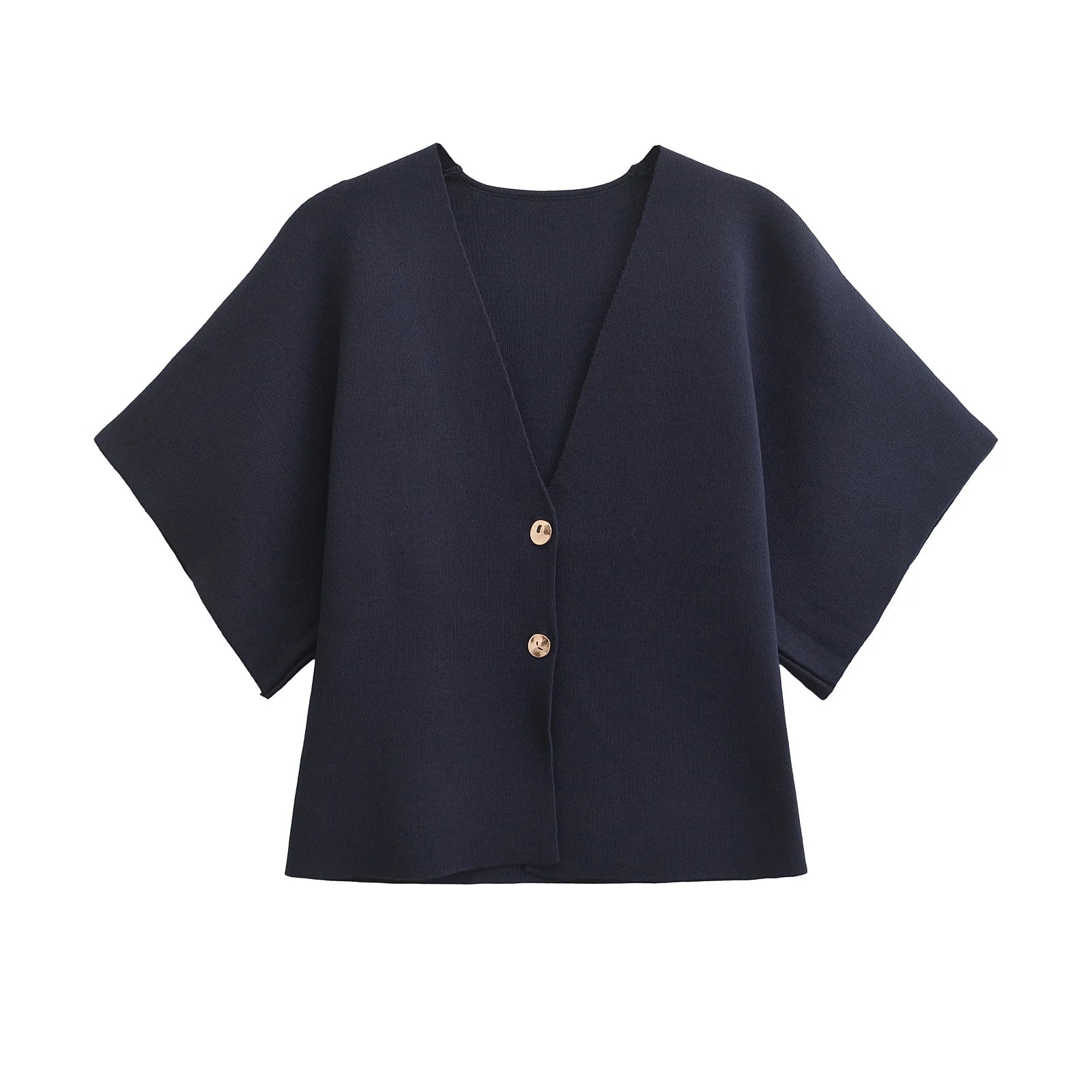 V - Neck Short Sleeve Knitted Top - BaeSprout.com