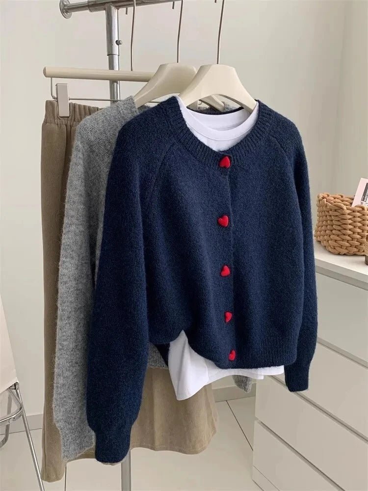 Deep Grey Wool Knitted Cardigan - BaeSprout.com