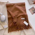 Cashmere Feel Tassel Scarf Oversized Wrap — Quiet Luxury Winter Essential - BaeSprout.com