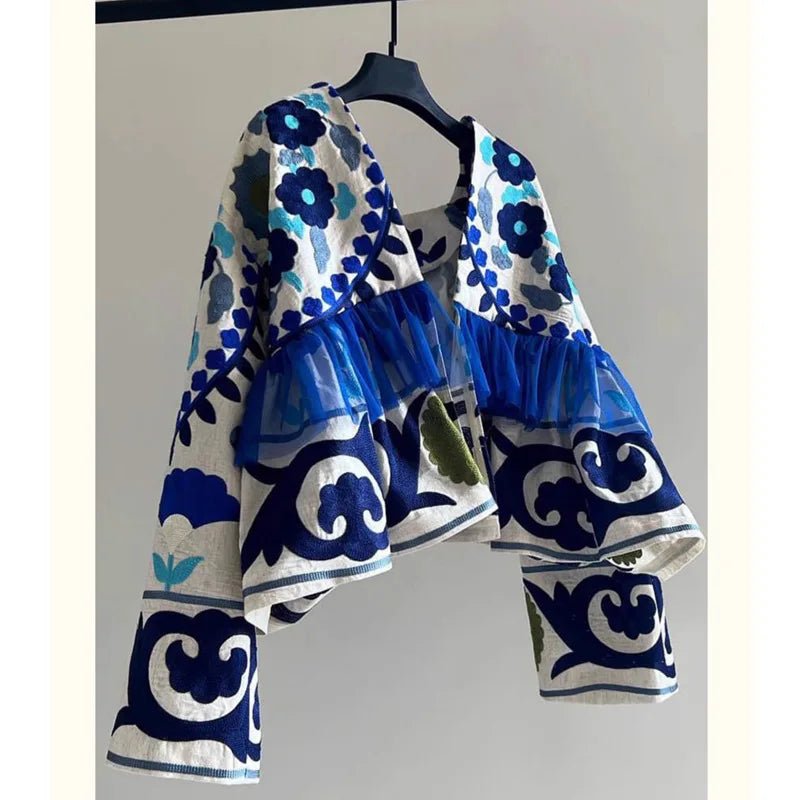 Floral Embroidered Open Cardigan - Boho Vacation - BaeSprout.com