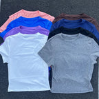Fitted Crop Yoga Tee with Short Sleeves — Athleisure Active - BaeSprout.com