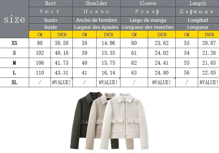 Cropped Zip - Up Jacket Collared Patch Pocket — Quiet Luxury Old Money - BaeSprout.com