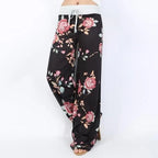 Floral Print Wide - Leg Yoga Pants Fold - Over Waist — Boho Active - BaeSprout.com