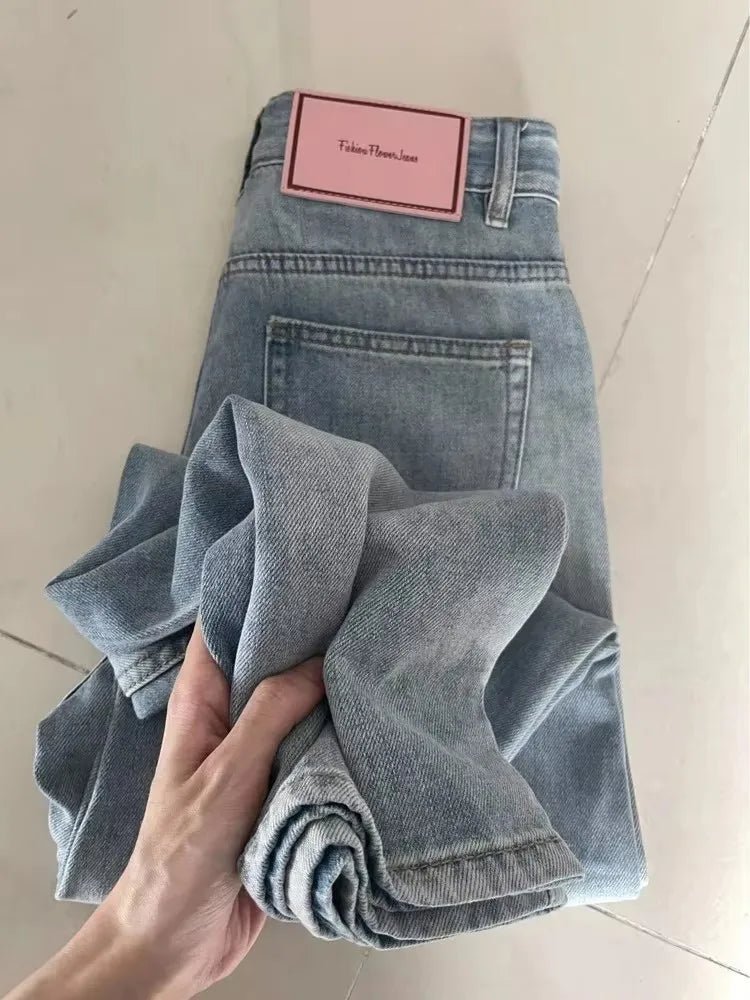 Wide - Leg Vintage Streetwear Jeans - BaeSprout.com