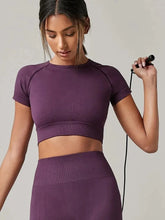 Seamless Ribbed Crop Top Short Sleeve — Athleisure Active - BaeSprout.com