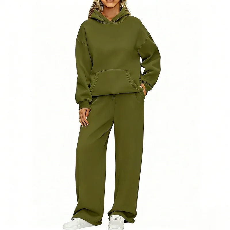 Pullover Hoodie Wide Leg Pants Set Two Piece — Clean Girl Soft Casual - BaeSprout.com