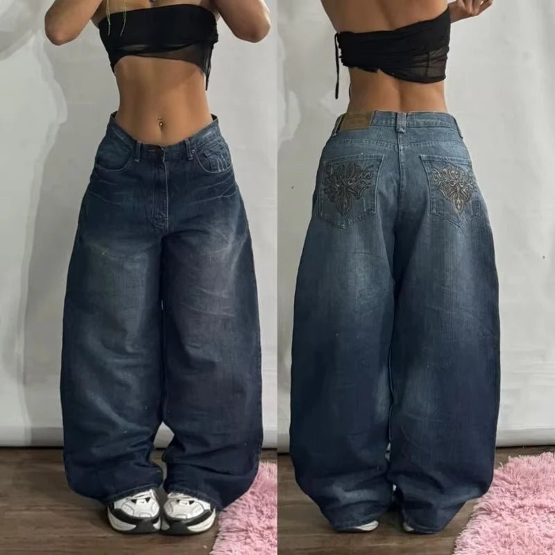 Y2K Streetwear Oversized Baggy Jeans - BaeSprout.com