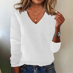 V - Neck Knit Pullover Sweater with Long Sleeves — Casual Minimal - BaeSprout.com