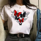 Summer Cartoon Butterfly Print Top - BaeSprout.com