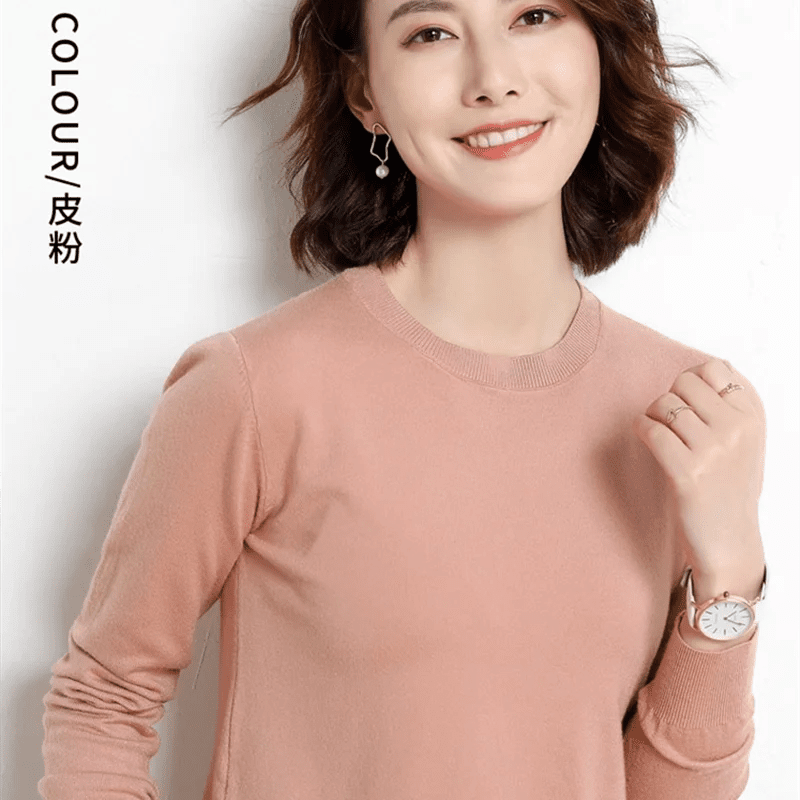 Crew Neck Cashmere - Blend Pullover Sweater - Quiet Luxury - BaeSprout.com