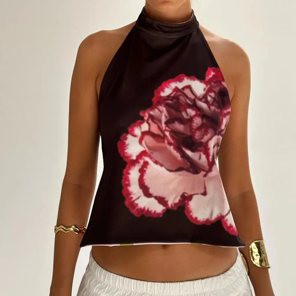 Women's Y2K Halter Neck Crop Top - BaeSprout.com