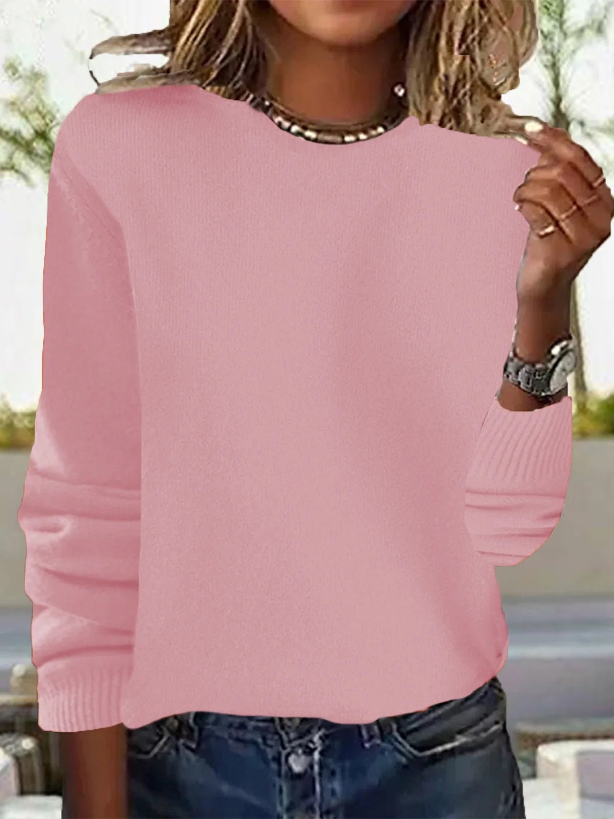 V - Neck Knit Pullover Sweater with Long Sleeves — Casual Minimal - BaeSprout.com
