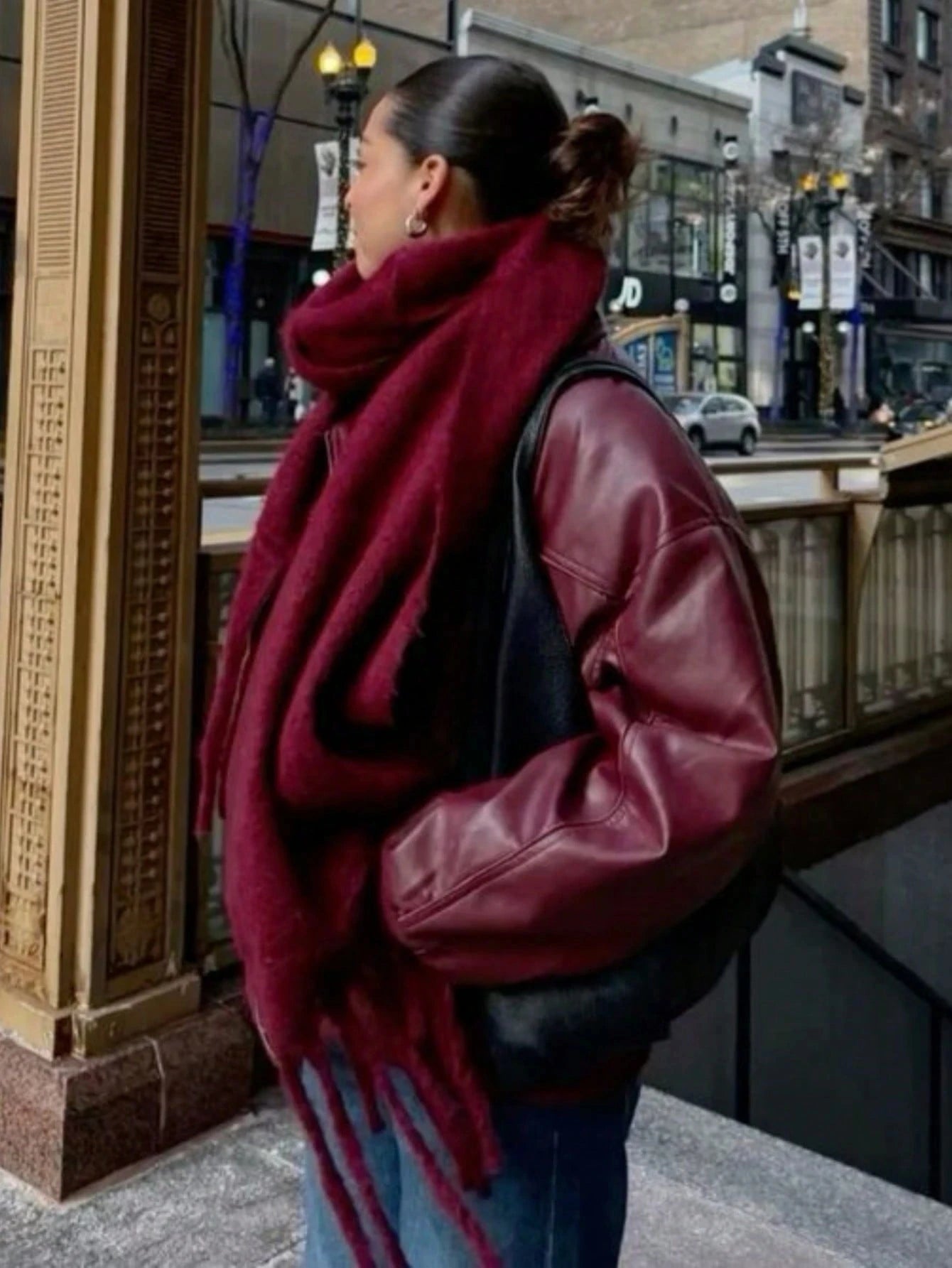 Solid Fuzzy Oversized Scarf Long Tassel Wrap — Quiet Luxury Winter - BaeSprout.com