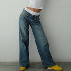 Low Rise Baggy Straight Leg Jeans — Y2K Boyfriend Street - BaeSprout.com