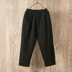 Cotton Linen Harem Pants with Elastic Waist — Boho Casual Summer - BaeSprout.com