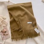 Cashmere Feel Tassel Scarf Oversized Wrap — Quiet Luxury Winter Essential - BaeSprout.com