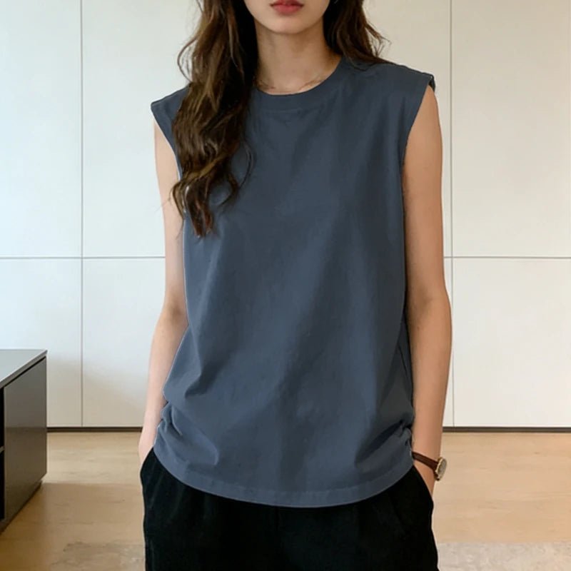 Classic Sleeveless Tank Top Relaxed Fit — Quiet Luxury Everyday - BaeSprout.com