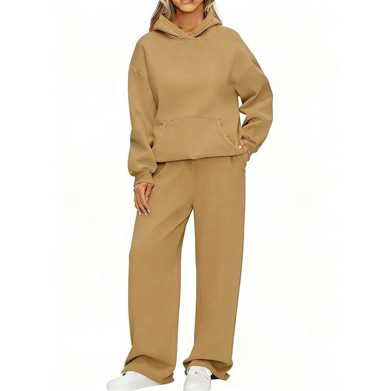 Pullover Hoodie Wide Leg Pants Set Two Piece — Clean Girl Soft Casual - BaeSprout.com