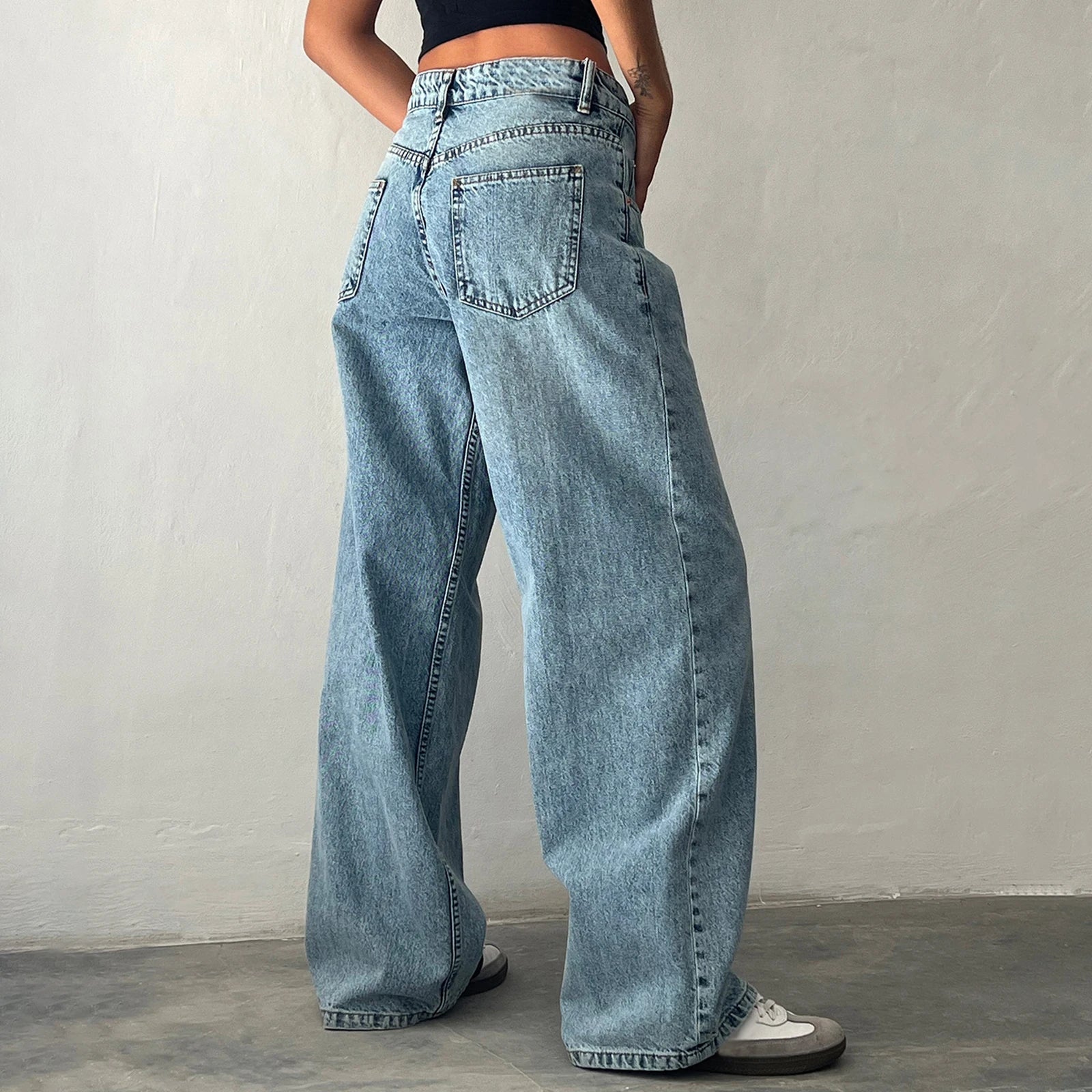 Low Rise Baggy Straight Leg Jeans — Y2K Boyfriend Street - BaeSprout.com