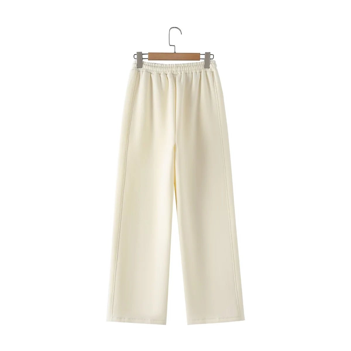 V - Neck Hoodie Wide Leg Pants Set Two Piece Fleece — Quiet Luxury Casual - BaeSprout.com