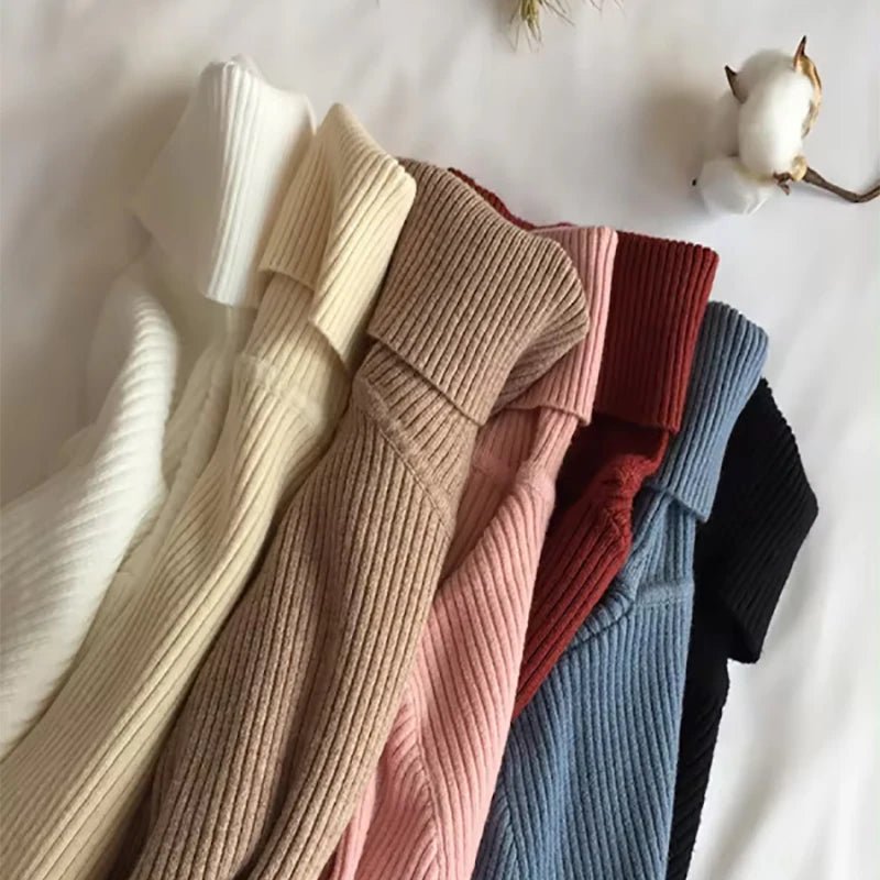 Knitted Turtleneck Sweater for Women - BaeSprout.com