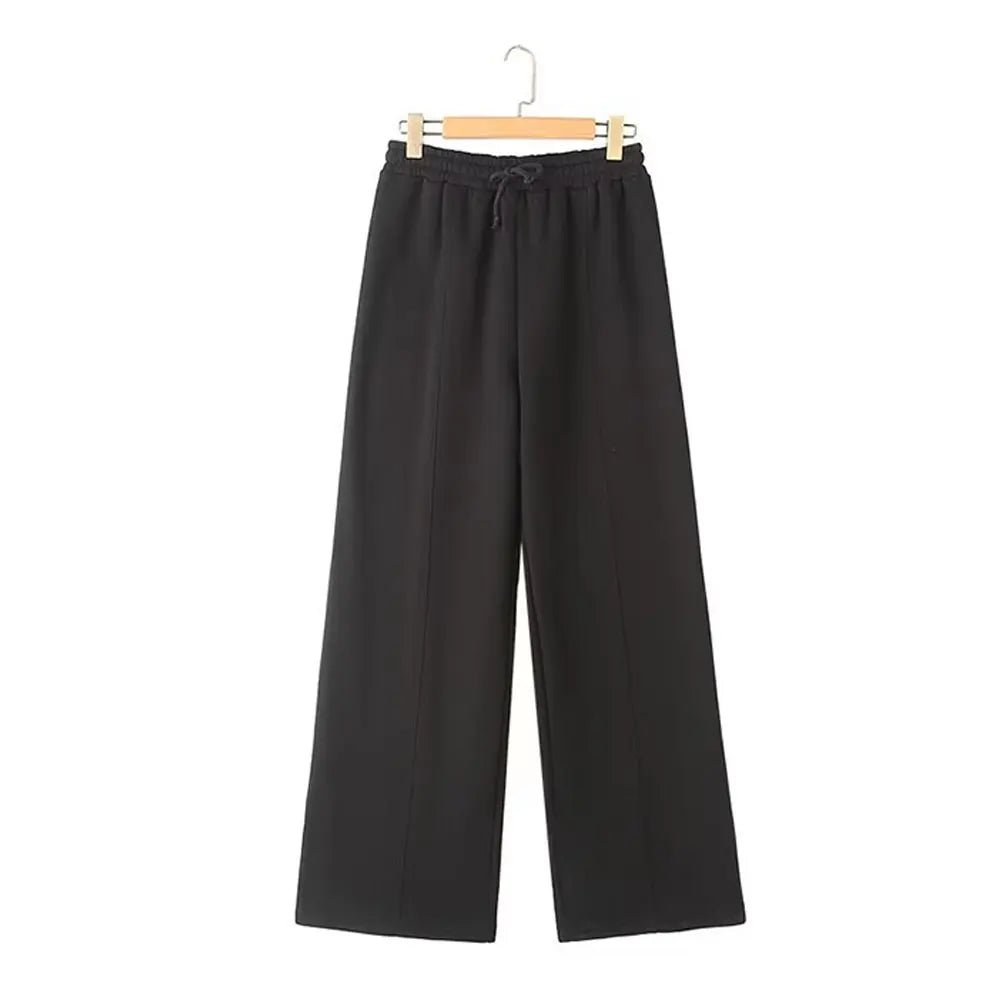 Bomber Jacket Wide Leg Pants Set Two Piece — Quiet Luxury Y2K Streetwear - BaeSprout.com