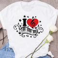 Music Heartbeat Graphic Tee Short Sleeve — Indie Alt & Harajuku Style - BaeSprout.com
